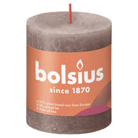 Bolsius Candele Rustiche a Colonna Shine 4 pz 80x68 mm Rosa Nebbiacod mxl 119911