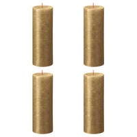 Bolsius Candele Pilastro Rustiche Shimmer 4 pz 190x68 mm Oro 440896