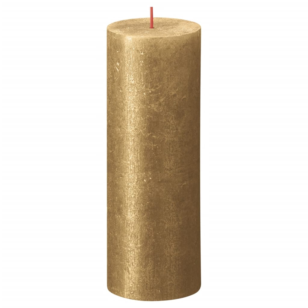 Bolsius Candele Pilastro Rustiche Shimmer 4 pz 190x68 mm Oro 440896