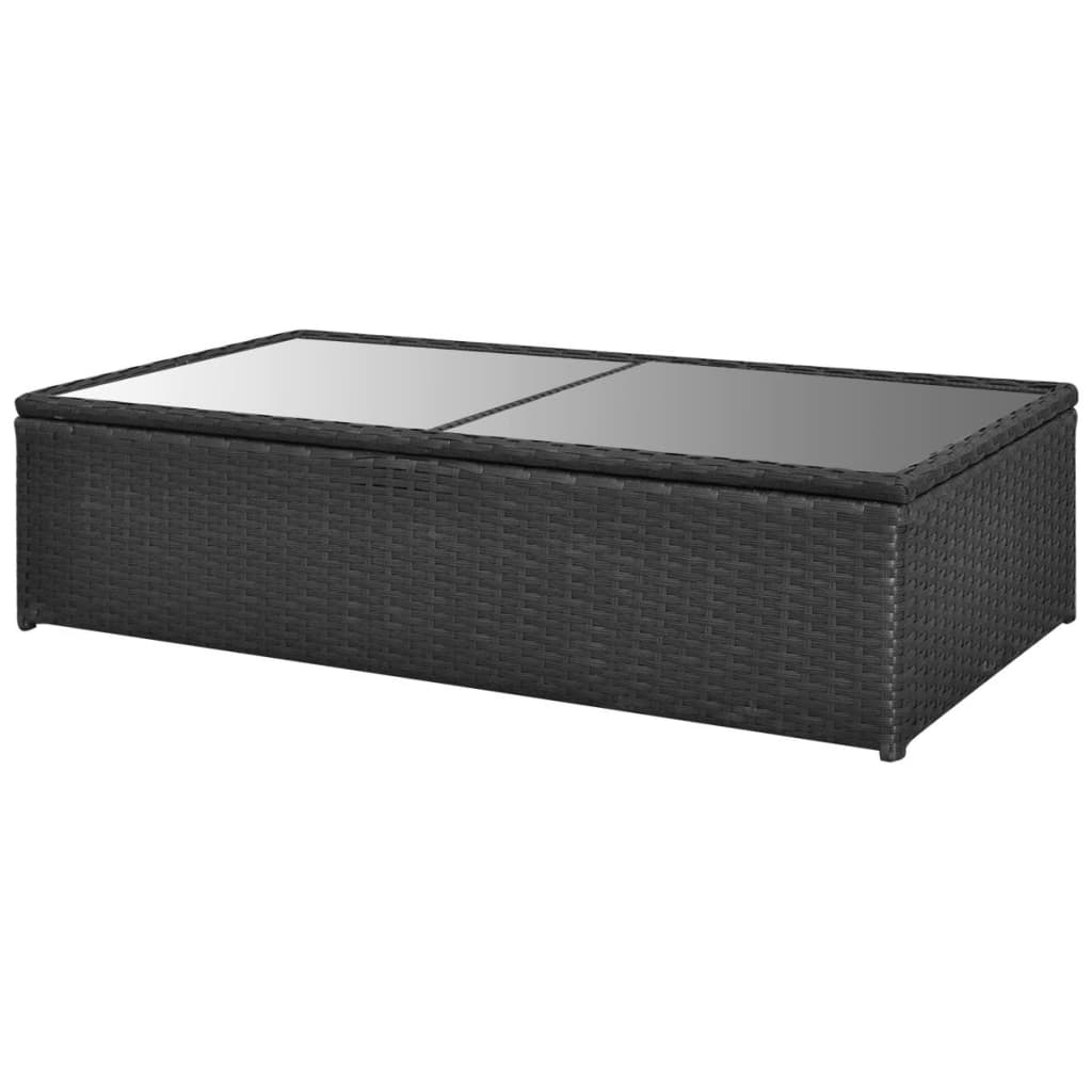 Set Divani da Giardino 4 pz con Cuscini in Polyrattan Nero 42481