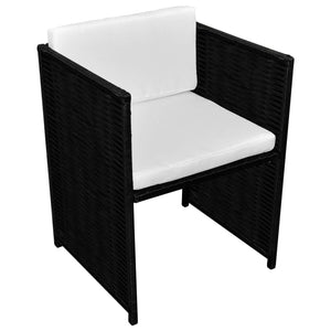 Set da Bistrot 3 pz con Cuscini in Polyrattan Nero cod mxl 35644