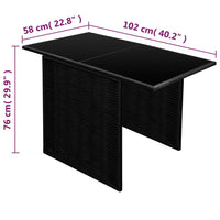 Set da Bistrot 3 pz con Cuscini in Polyrattan Nero cod mxl 35644