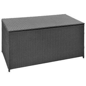 Baule da Giardino Nero 120x50x60 cm in Polyrattan   cod mxl 76747