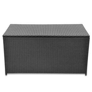 Baule da Giardino Nero 120x50x60 cm in Polyrattan   cod mxl 76747