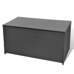 Baule da Giardino Nero 120x50x60 cm in Polyrattan   cod mxl 76747