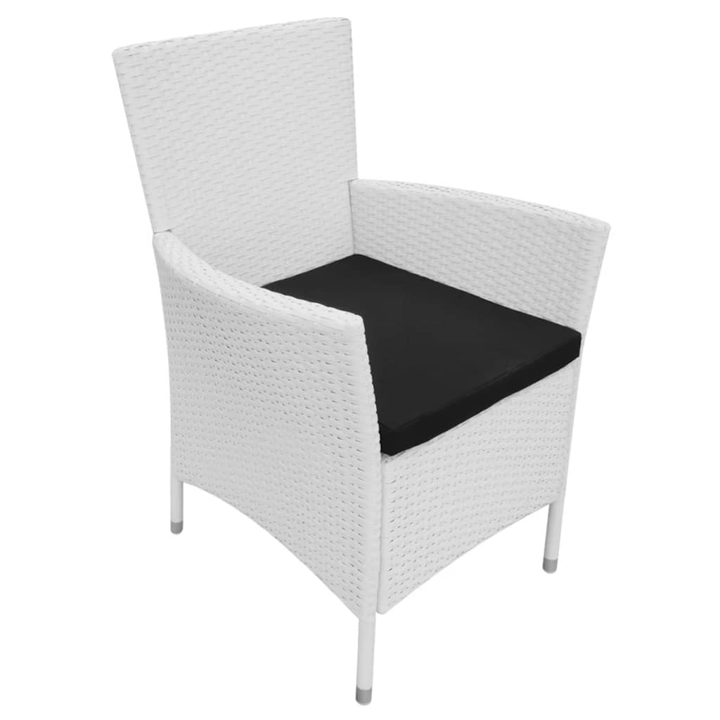 Set da Pranzo da Giardino 5 pz in Polyrattan Bianco Crema cod mxl 35640