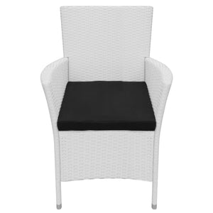 Set da Pranzo da Giardino 5 pz in Polyrattan Bianco Crema cod mxl 35640