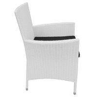 Set da Pranzo da Giardino 5 pz in Polyrattan Bianco Crema cod mxl 35640