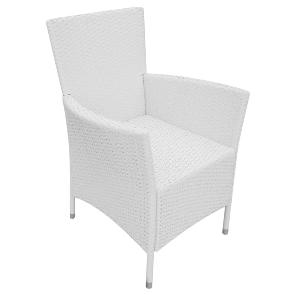 Set da Pranzo da Giardino 5 pz in Polyrattan Bianco Crema cod mxl 35640