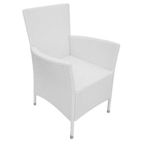 Set da Pranzo da Giardino 5 pz in Polyrattan Bianco Crema cod mxl 35640