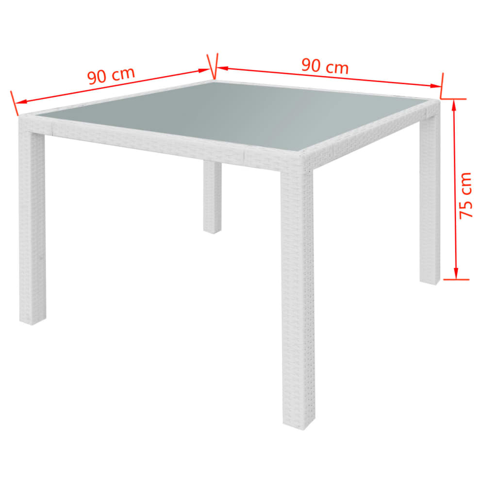 Set da Pranzo da Giardino 5 pz in Polyrattan Bianco Crema cod mxl 35640