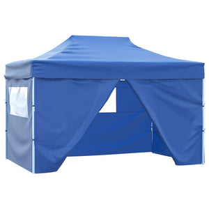 Tenda Pieghevole Pop-Up con 4 Pareti Laterali 3x4,5 m Blu cod mxl 53906