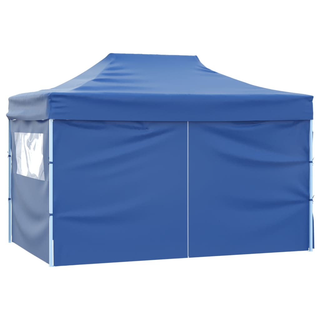 Tenda Pieghevole Pop-Up con 4 Pareti Laterali 3x4,5 m Blu cod mxl 53906