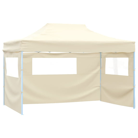 Tenda Pieghevole Pop-Up 4 Pareti Laterali 3x4,5 m Bianco Crema cod mxl 50469