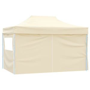 Tenda Pieghevole Pop-Up 4 Pareti Laterali 3x4,5 m Bianco Crema cod mxl 50469