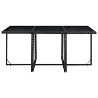 Set da Pranzo da Giardino 11 pz con Cuscini in Polyrattan Nero 42523