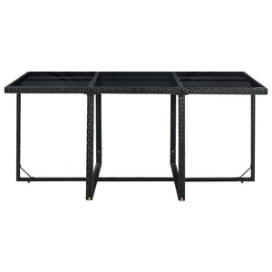 Set da Pranzo da Giardino 11 pz con Cuscini in Polyrattan Nero 42523