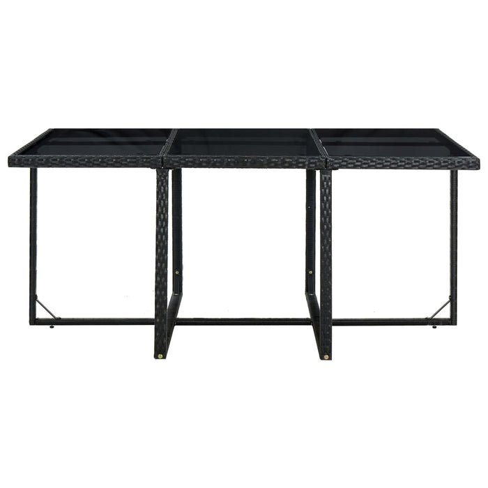 Set da Pranzo da Giardino 11 pz con Cuscini in Polyrattan Nero 42523