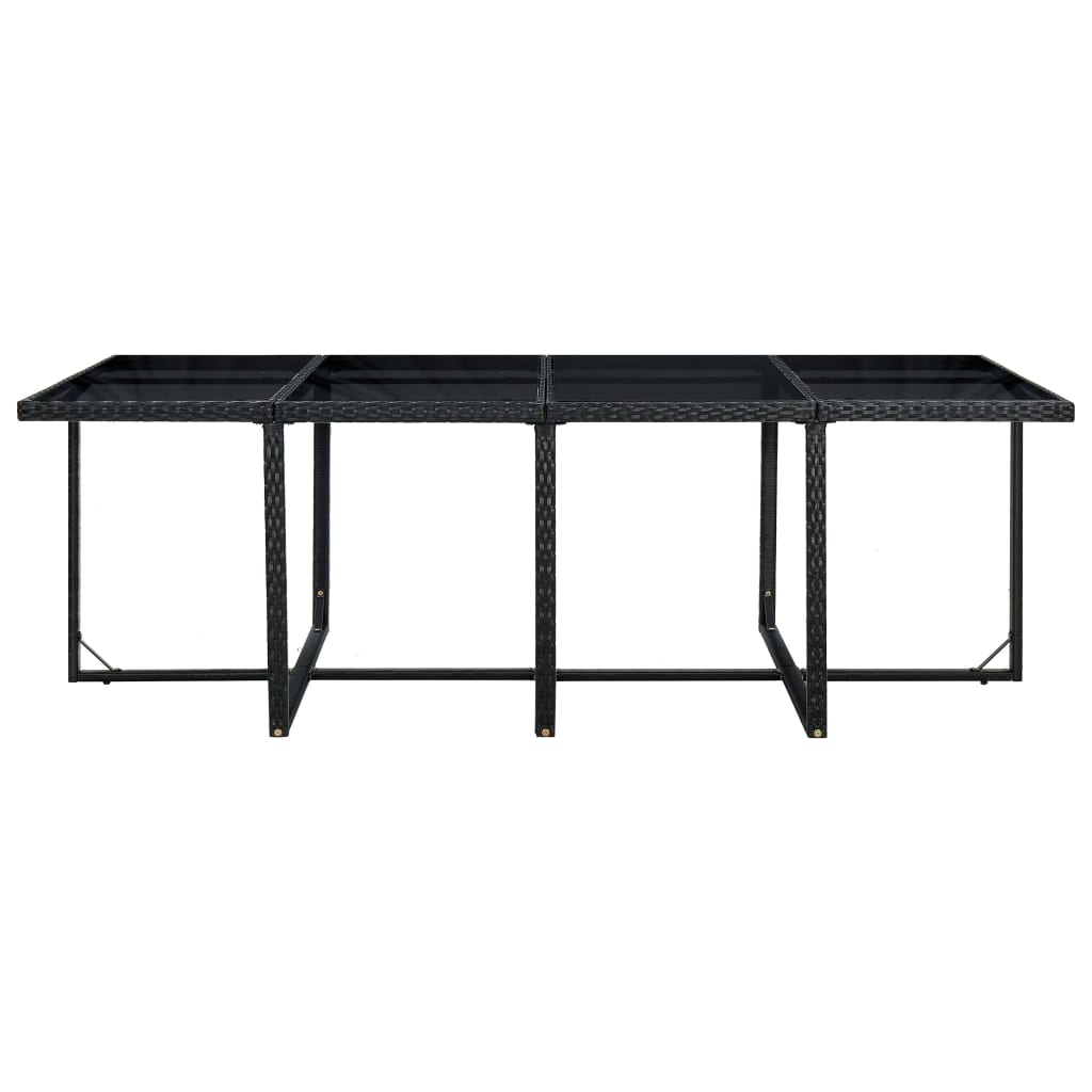 Set da Pranzo da Giardino 13 pz con Cuscini in Polyrattan Nero  cod mxl 42638