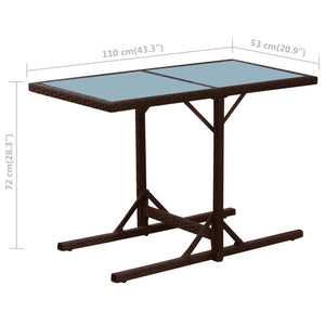 Set da Bistrot 3 pz con Cuscini in Polyrattan Marrone cod mxl 57469