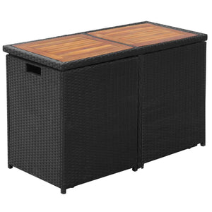 Set da Bistrot 3 pz con Cuscini in Polyrattan Nero 42542