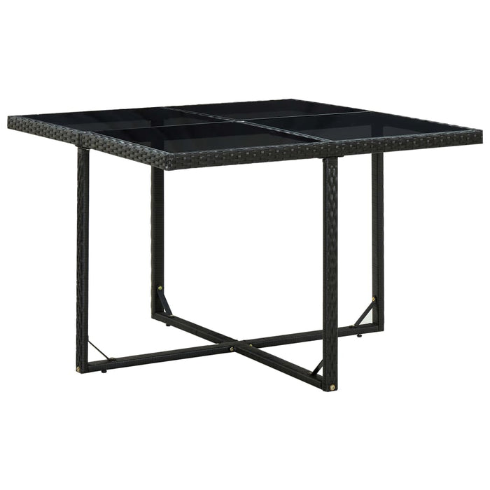 Set da Pranzo da Giardino 9 pz con Cuscini in Polyrattan Nero 42543