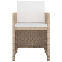 Set da Pranzo da Giardino 9 pz con Cuscini in Polyrattan Beige cod mxl 30048