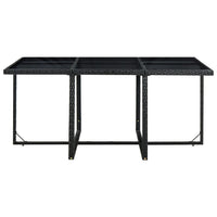 Set da Pranzo da Giardino 11 pz con Cuscini in Polyrattan Nero  cod mxl 42649