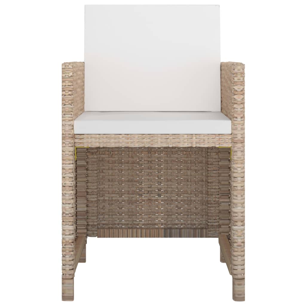 Set da Pranzo da Giardino 11 pz con Cuscini in Polyrattan Beige cod mxl 35315