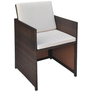 Sedie da Giardino 2 pz con Cuscini in Polyrattan Marrone 42560