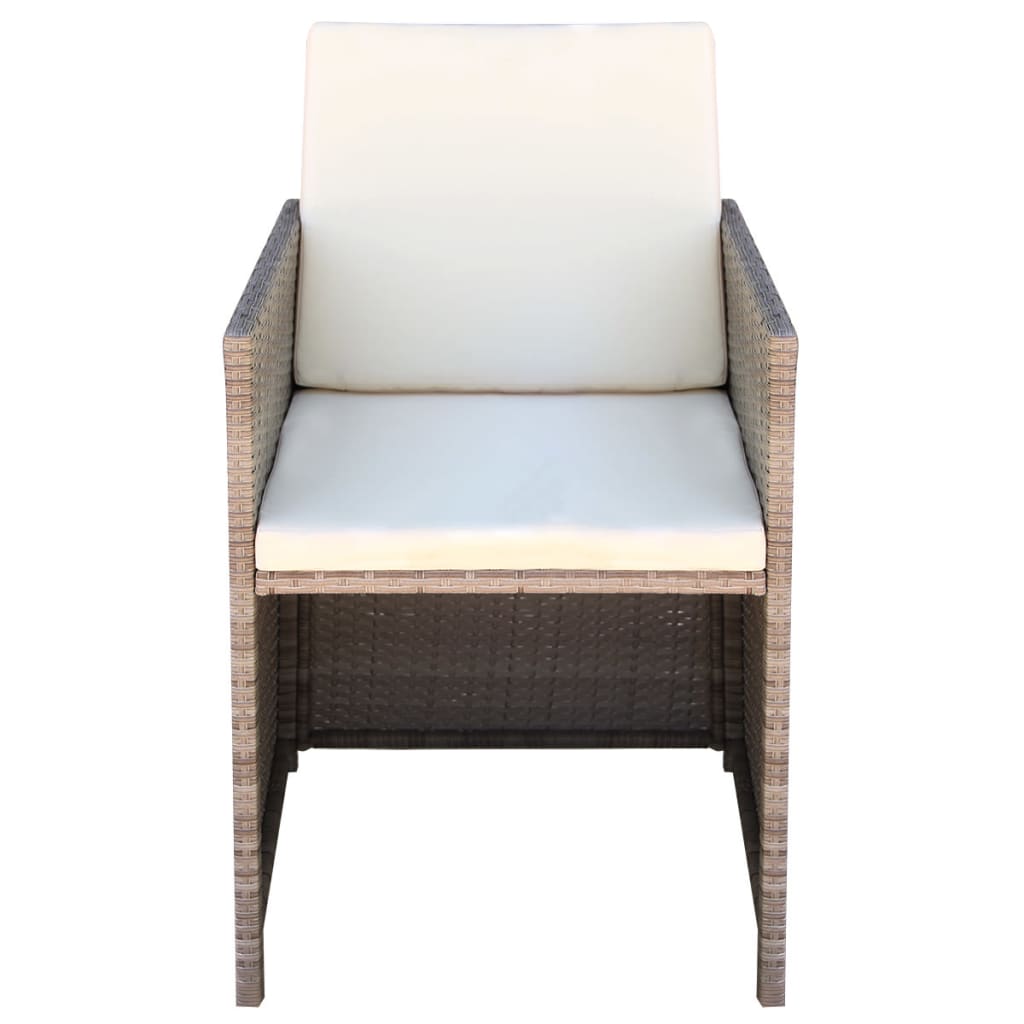 Sedie da Giardino 2 pz con Cuscini in Polyrattan Beige