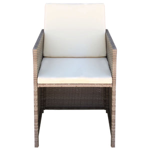 Sedie da Giardino 2 pz con Cuscini in Polyrattan Beige