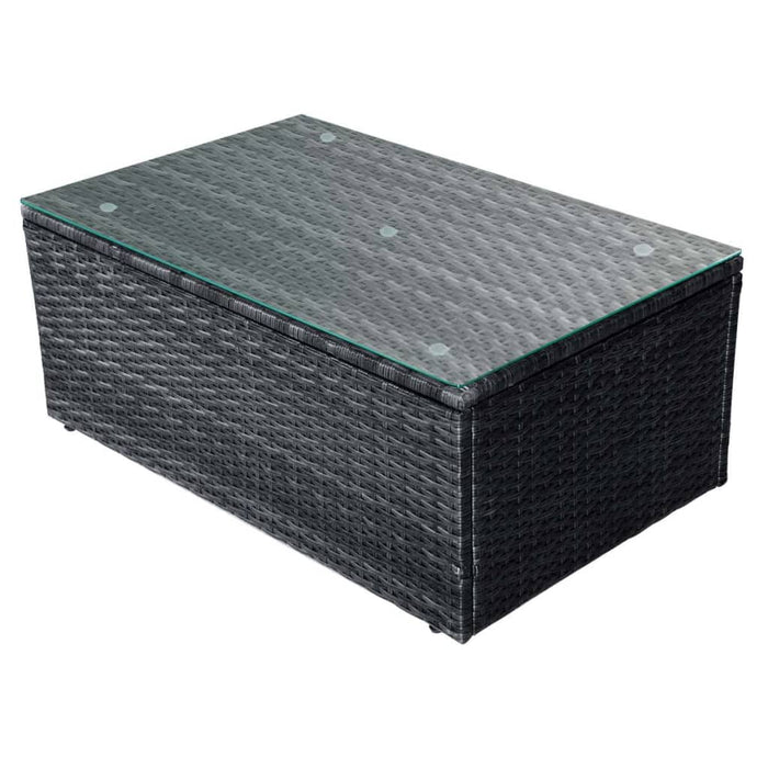 Set Divani da Giardino 4 pz con Cuscini in Polyrattan Nero cod mxl 43686