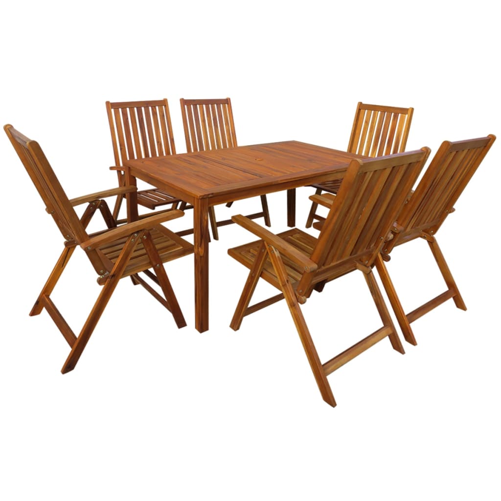 Set da Pranzo da Giardino 7 pz in Legno Massello di Acacia cod mxl 41455