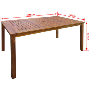 Set da Pranzo da Giardino 7 pz in Legno Massello di Acacia cod mxl 41455