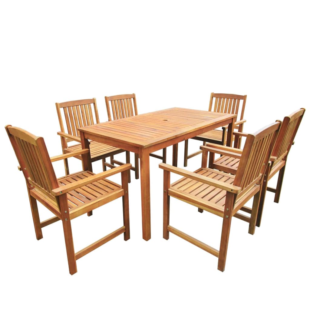 Set da Pranzo da Giardino 7 pz in Legno Massello di Acacia cod mxl 50925