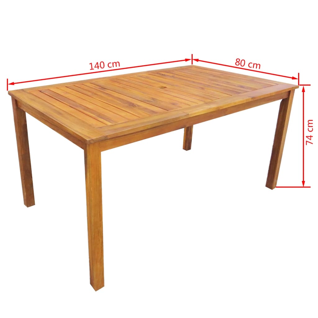 Set da Pranzo da Giardino 7 pz in Legno Massello di Acacia cod mxl 50925