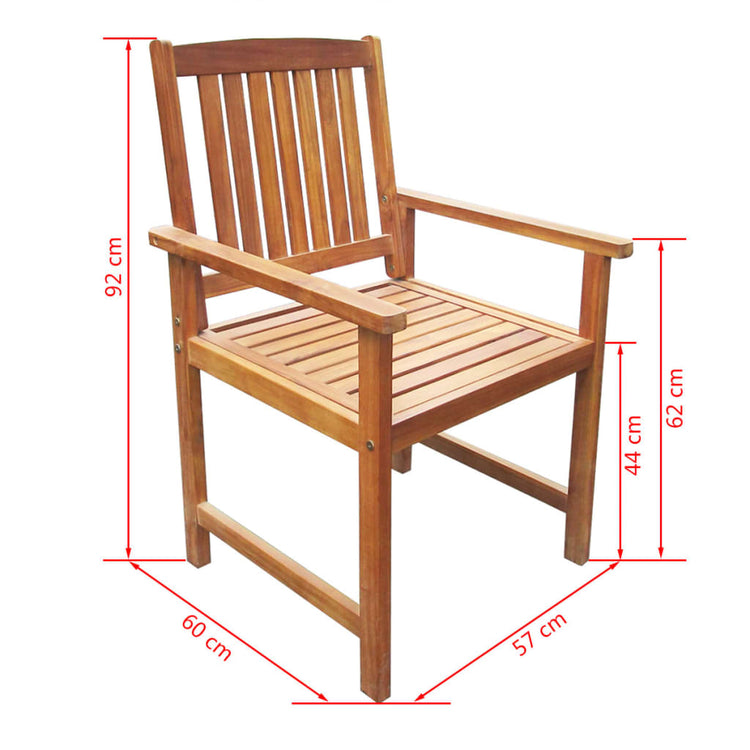 Set da Pranzo da Giardino 7 pz in Legno Massello di Acacia cod mxl 50925