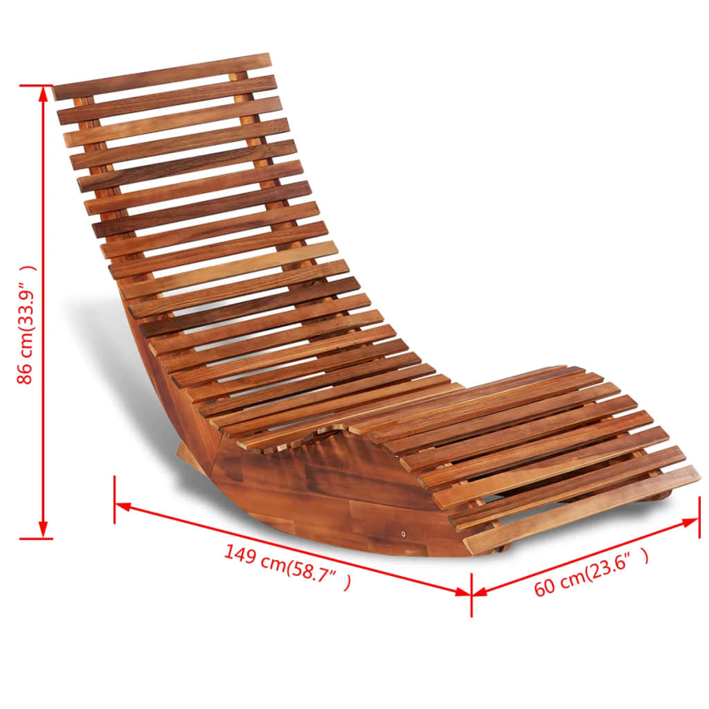 Sedia a Sdraio a Dondolo in Legno di Acacia 42652