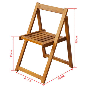 Sedie da Giardino Pieghevoli 2 pz in Legno Massello d'Acacia