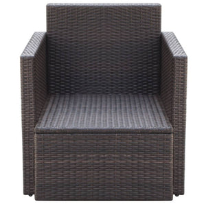 Sedia da Giardino con Cuscini in Polyrattan Marrone cod mxl 8209