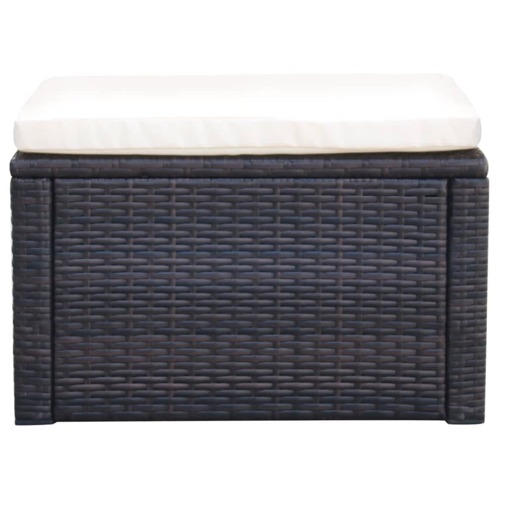 Poggiapiedi Ottomana in Polyrattan 53x53x30 cm Marrone 42670