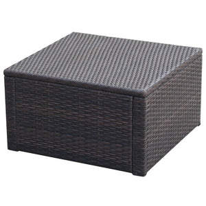 Poggiapiedi Ottomana in Polyrattan 53x53x30 cm Marrone 42670