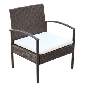 Set Divani da Giardino 4 pz con Cuscini in Polyrattan Marrone 42672