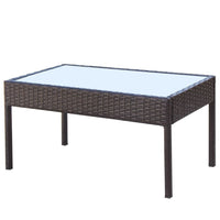 Set Divani da Giardino 4 pz con Cuscini in Polyrattan Marrone 42672