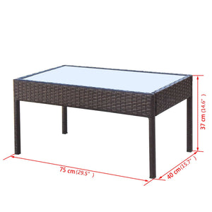 Set Divani da Giardino 4 pz con Cuscini in Polyrattan Marrone 42672