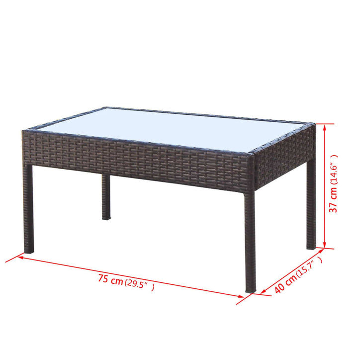 Set Divani da Giardino 4 pz con Cuscini in Polyrattan Marrone 42672