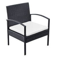 Set Divani da Giardino 4 pz con Cuscini in Polyrattan Nero cod mxl 31572