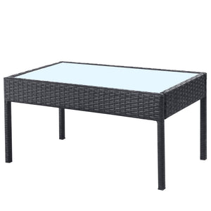 Set Divani da Giardino 4 pz con Cuscini in Polyrattan Nero cod mxl 31572