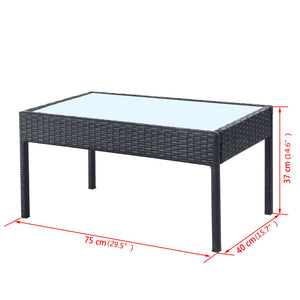 Set Divani da Giardino 4 pz con Cuscini in Polyrattan Nero cod mxl 31572